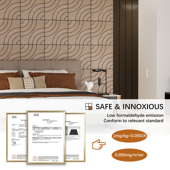 Lightweight Flexible Walnut Veneer Acoustic Circular Wave Wall Panels Unisoar