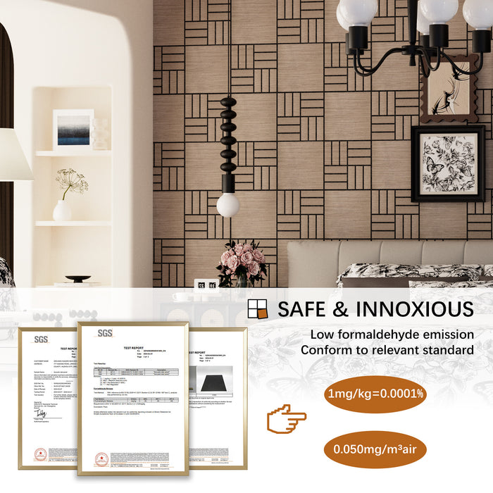 Lightweight Flexible Walnut Veneer Acoustic Basketweave Grid Wall Panels Unisoar