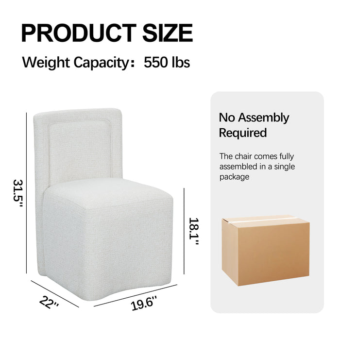 Modern Upholstered Dining Chair with Casters