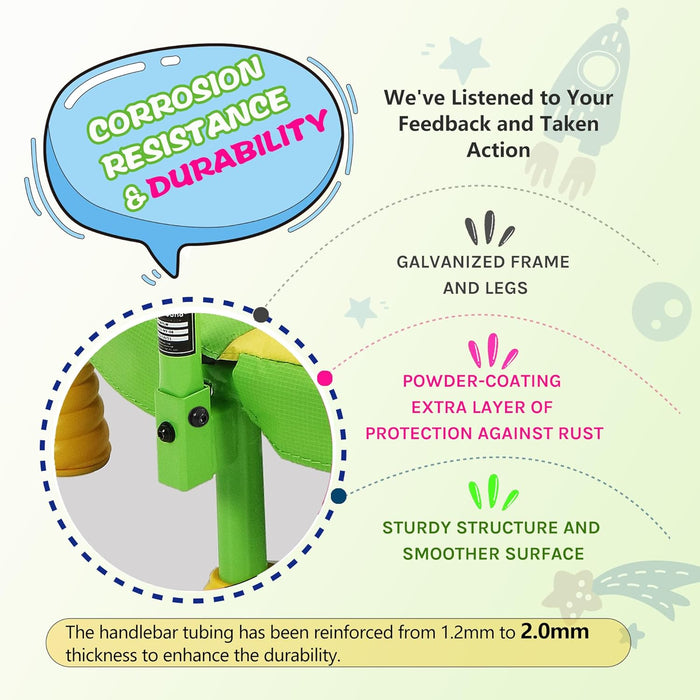 36" Yellow Kids Trampoline Indoor, Toddler Rebounder w/ Safety Handle