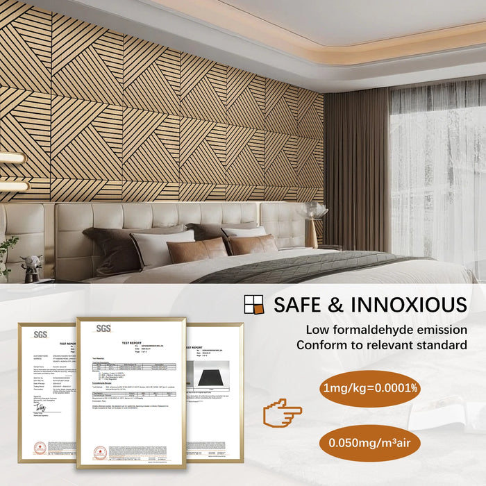 Lightweight Flexible Oak Veneer Acoustic Diagonal Chevron Wall Panels Unisoar