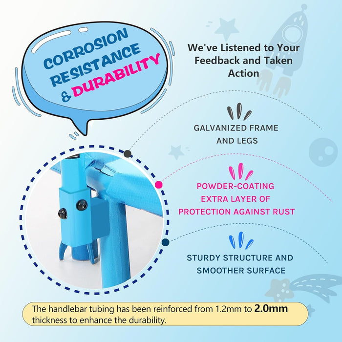 36" Indoor Kids Trampoline w/ Handlebar, Toddler Rebounder (Max 110lbs)