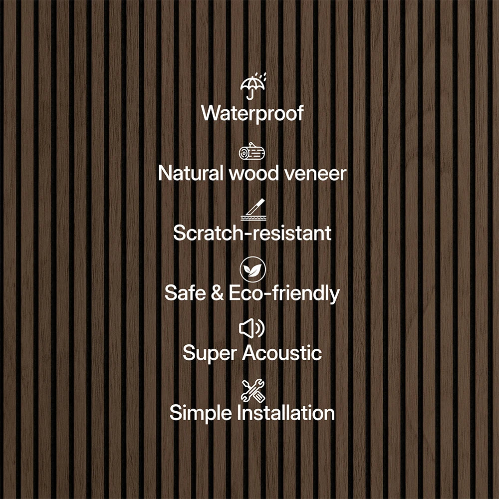 Paneles acústicos de pared de madera de nogal de lujo | Chapa de 3 caras – Unisoar 