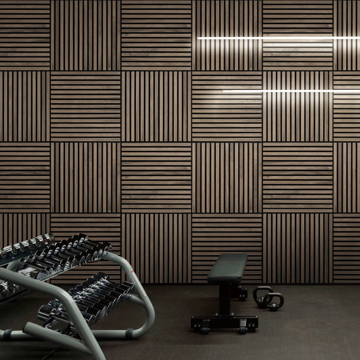 Luxury American Walnut Square Acoustic Wall Panel by Unisoar