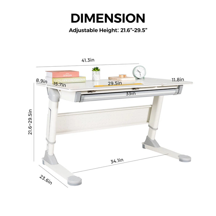 41.3'' Adjustable Ergonomic Kids Desk with Tiltable tabletop