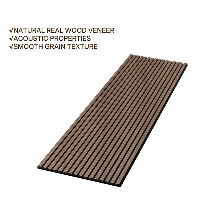 Luxury Walnut Acoustic Slat Wood Wall Panels | 3-Side Veneer – Unisoar