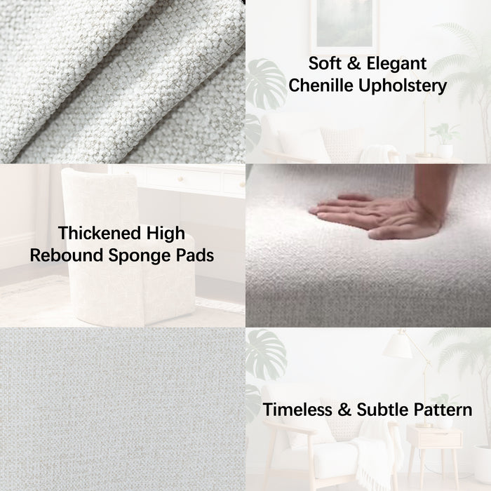 Modern Upholstered Dining Chair with Casters