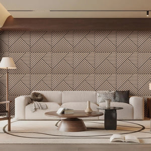 Paneles de pared acústicos ligeros y flexibles con diseño de chevron diagonal Unisoar