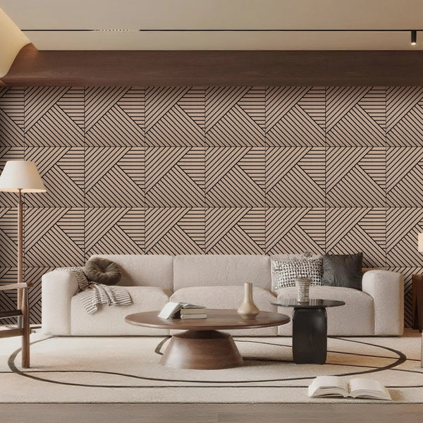 Lightweight Walnut Diagonal Chevron Wall Panels