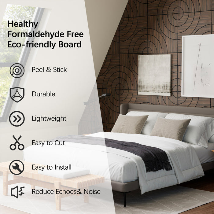 Lightweight Flexible Smoked Wood Veneer Acoustic Circular Wave Wall Panels Unisoar