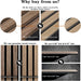 Comparison chart of wood slat materials with text explaining benefits