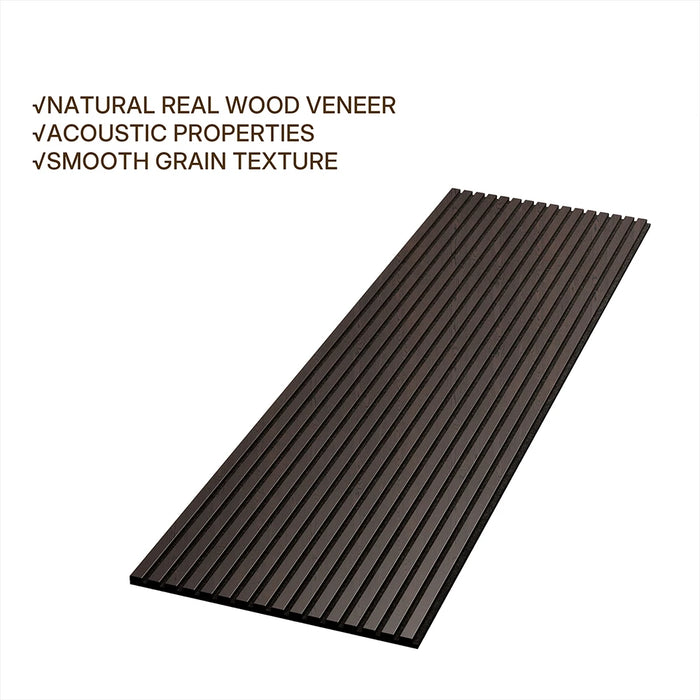 Luxury Smoked Wood Acoustic Slat Wood Wall Panels 3-Side Veneer – Unisoar