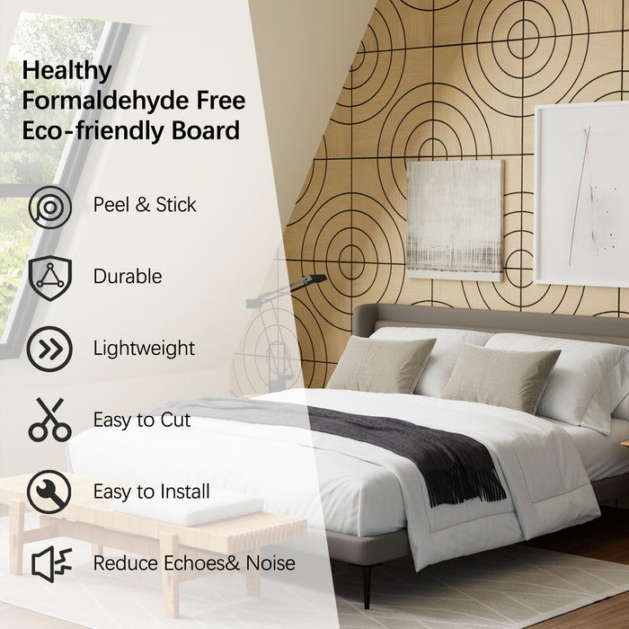Lightweight Flexible Oak Veneer Acoustic Circular Wave Wall Panels Unisoar
