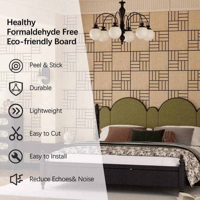 Lightweight Flexible Oak Veneer Acoustic Basketweave Grid Wall Panels Unisoar