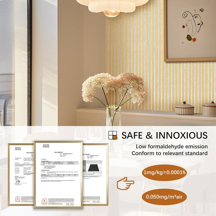 Formaldehyde-free oak wall panels with SGS certification used in bright dining space