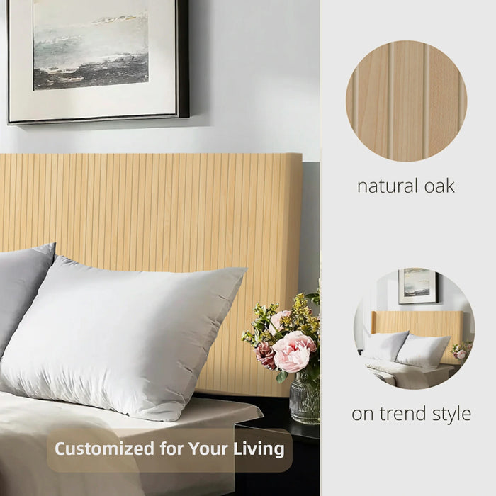 Fluted Wood Headboard  Wall Mounted - Natural Oak