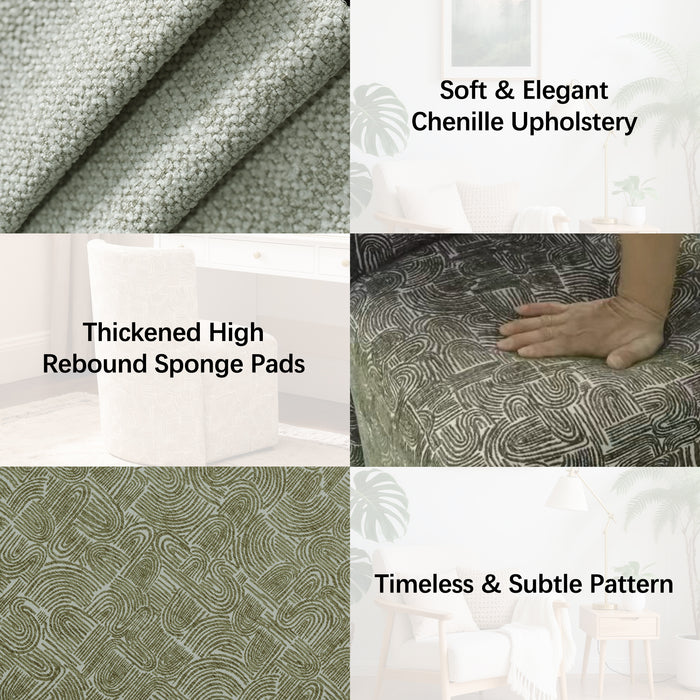 Modern Upholstered Dining Chair with Casters