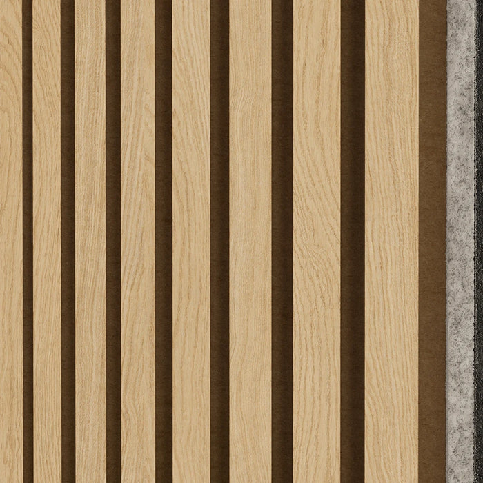 Luxury Oak (Gray Felt) Acoustic Slat Wood Wall Panels 1-Side Veneer – Unisoar