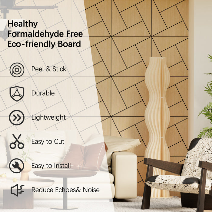 Lightweight Flexible Oak Veneer Acoustic Pinwheel Wall Panels Unisoar