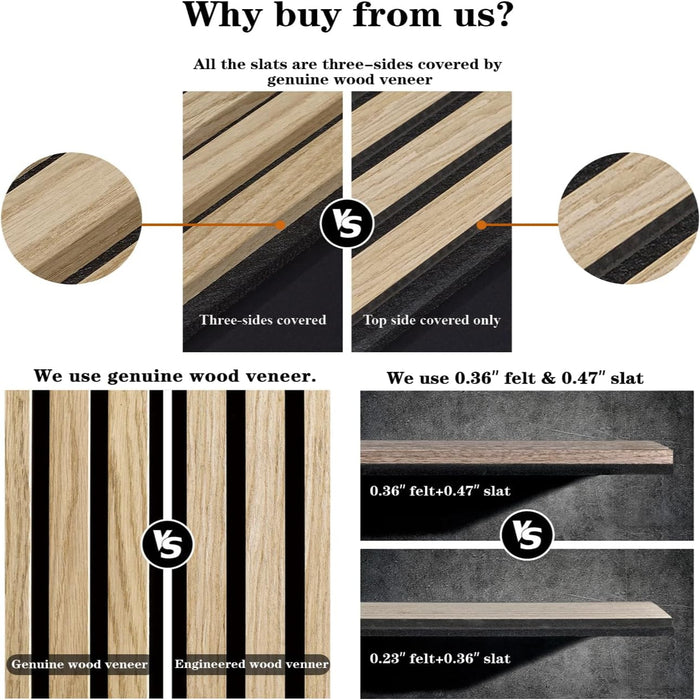 Comparison of Unisoar acoustic panels with three-sided oak veneer versus single top-covered panels
