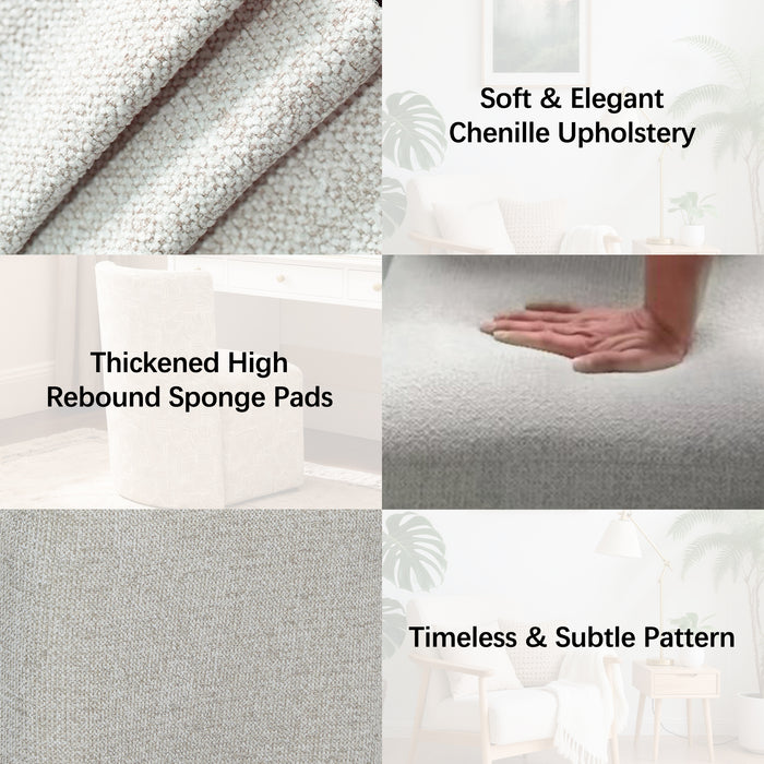 Modern Upholstered Dining Chair with Casters