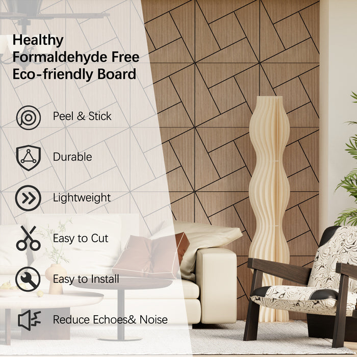 Lightweight Flexible Walnut Veneer Acoustic Pinwheel Wall Panels Unisoar
