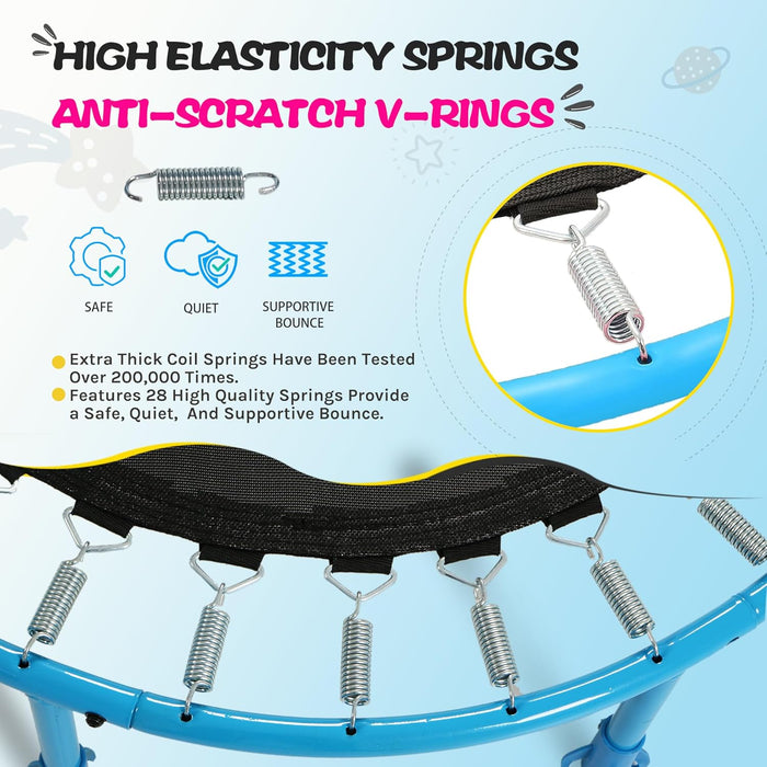 36" Indoor Kids Trampoline w/ Handlebar, Toddler Rebounder (Max 110lbs)