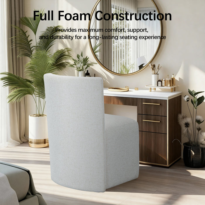 Modern Upholstered Dining Chair with Casters