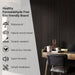 Eco-friendly board with a desk and chair in a room, featuring text on its benefits.