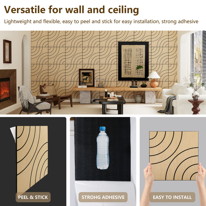 Lightweight Flexible Oak Veneer Acoustic Circular Wave Wall Panels Unisoar
