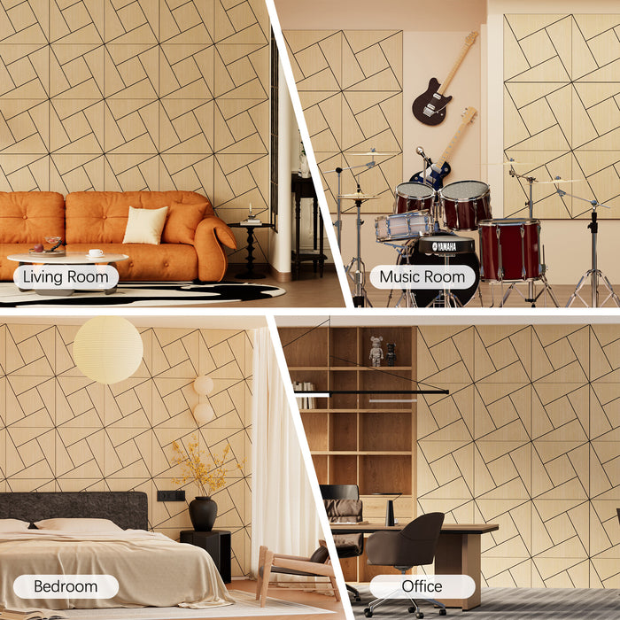 Lightweight Flexible Oak Veneer Acoustic Pinwheel Wall Panels Unisoar