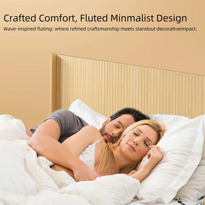 Fluted Wood Headboard  Wall Mounted - Natural Oak