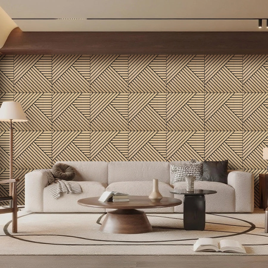 Lightweight Flexible Oak Veneer Acoustic Diagonal Chevron Wall Panels Unisoar