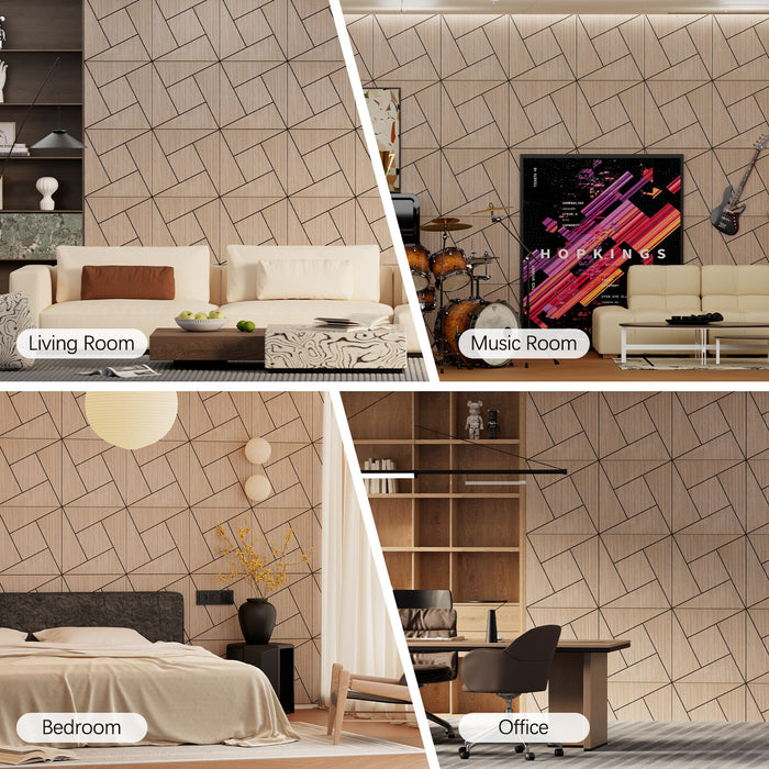 Lightweight Flexible Walnut Veneer Acoustic Pinwheel Wall Panels Unisoar
