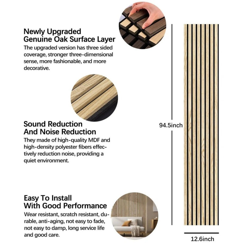 Unisoar American white oak acoustic panel with 3D fluted design sound absorption and easy installation