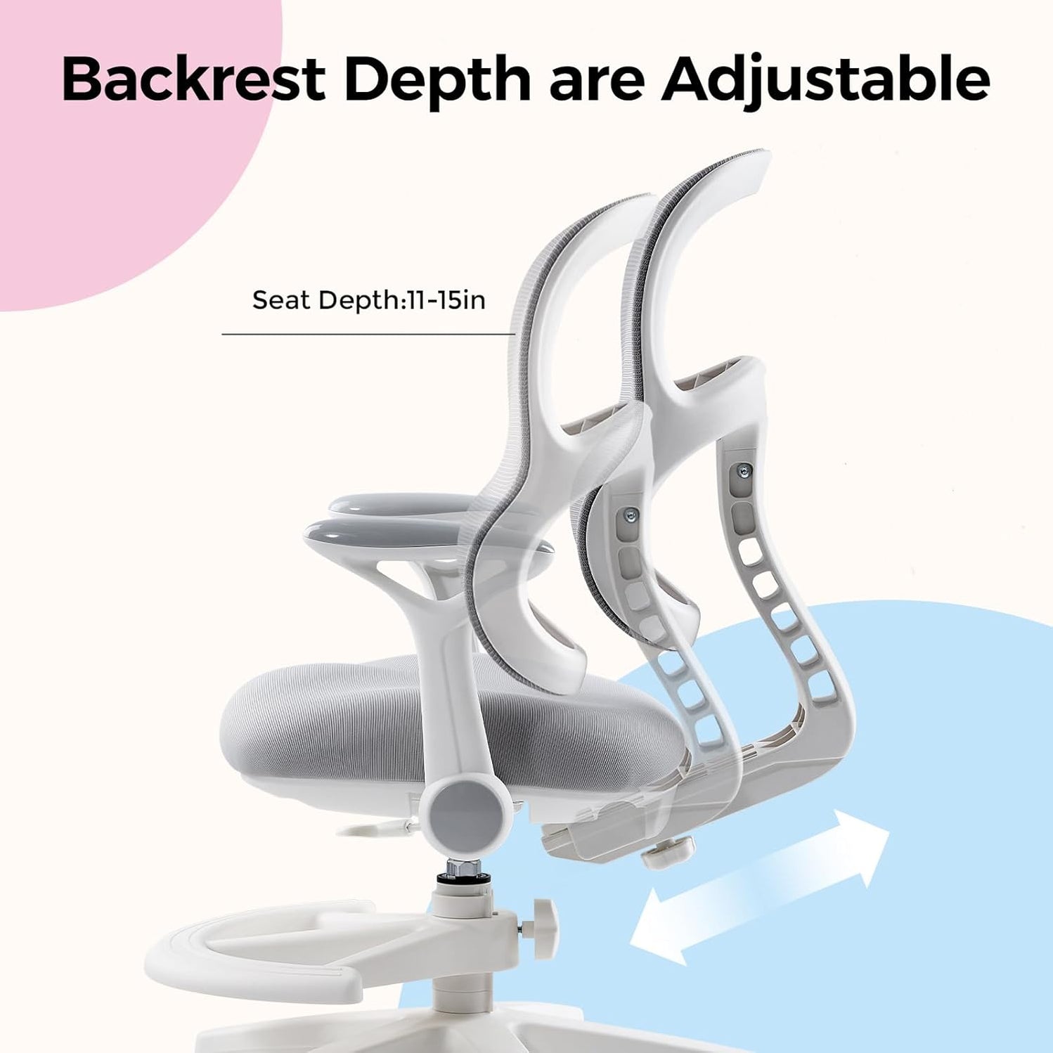 Adjustable Depth home ergonomic kids study chair height depth adjustable mesh chair 4 12y