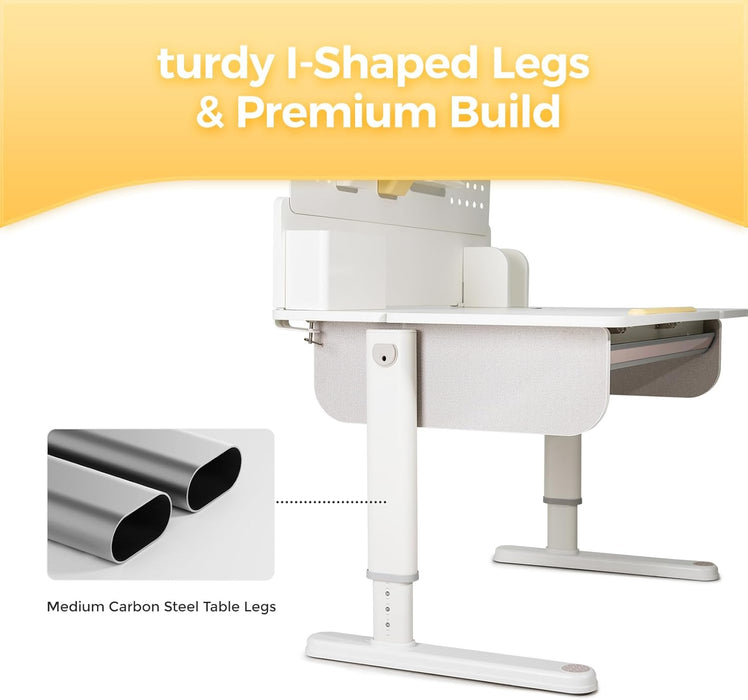 41" Adjustable Height Kids Desk, Solid Wood/Steel Tilt Student Table