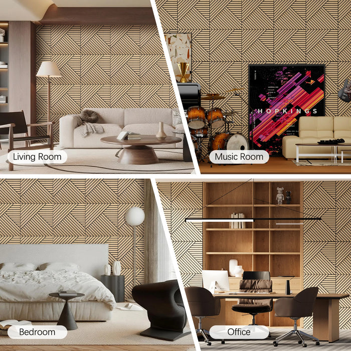 Lightweight Flexible Oak Veneer Acoustic Diagonal Chevron Wall Panels Unisoar