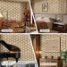 Usage scenarios of hexagon acoustic panels in living room, bedroom, piano room, and home office