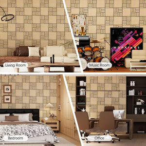 Lightweight Flexible Oak Veneer Acoustic Basketweave Grid Wall Panels Unisoar