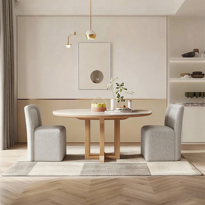 Modern Upholstered Dining Chair with Casters