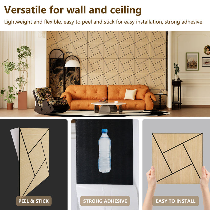 Lightweight Flexible Oak Veneer Acoustic Pinwheel Wall Panels Unisoar