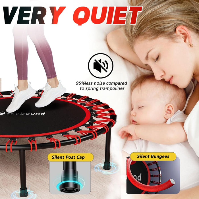 40" Quiet Bungee Rebounder for Adults, Foldable w/ Adj. U-Bar (350lbs)