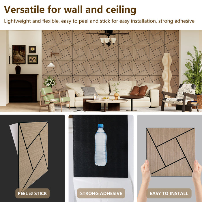 Lightweight Flexible Walnut Veneer Acoustic Pinwheel Wall Panels Unisoar