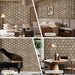 Wooden hexagon wall decor for living room, bedroom, office, and piano room interior design