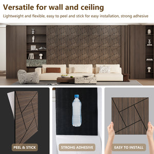 Paneles de pared acústicos de madera ahumada, ligeros y flexibles, con diseño de rueda de molino Unisoar