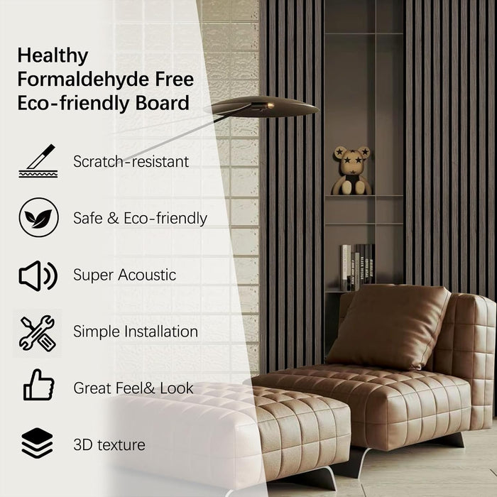 Premium Smoked wood Acoustic Slat Wall Panels by Unisoar