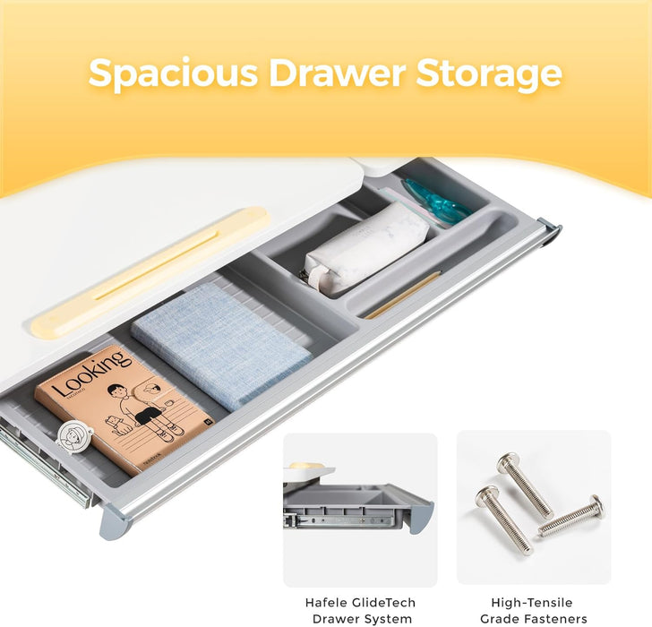 41" Adjustable Height Kids Desk, Solid Wood/Steel Tilt Student Table