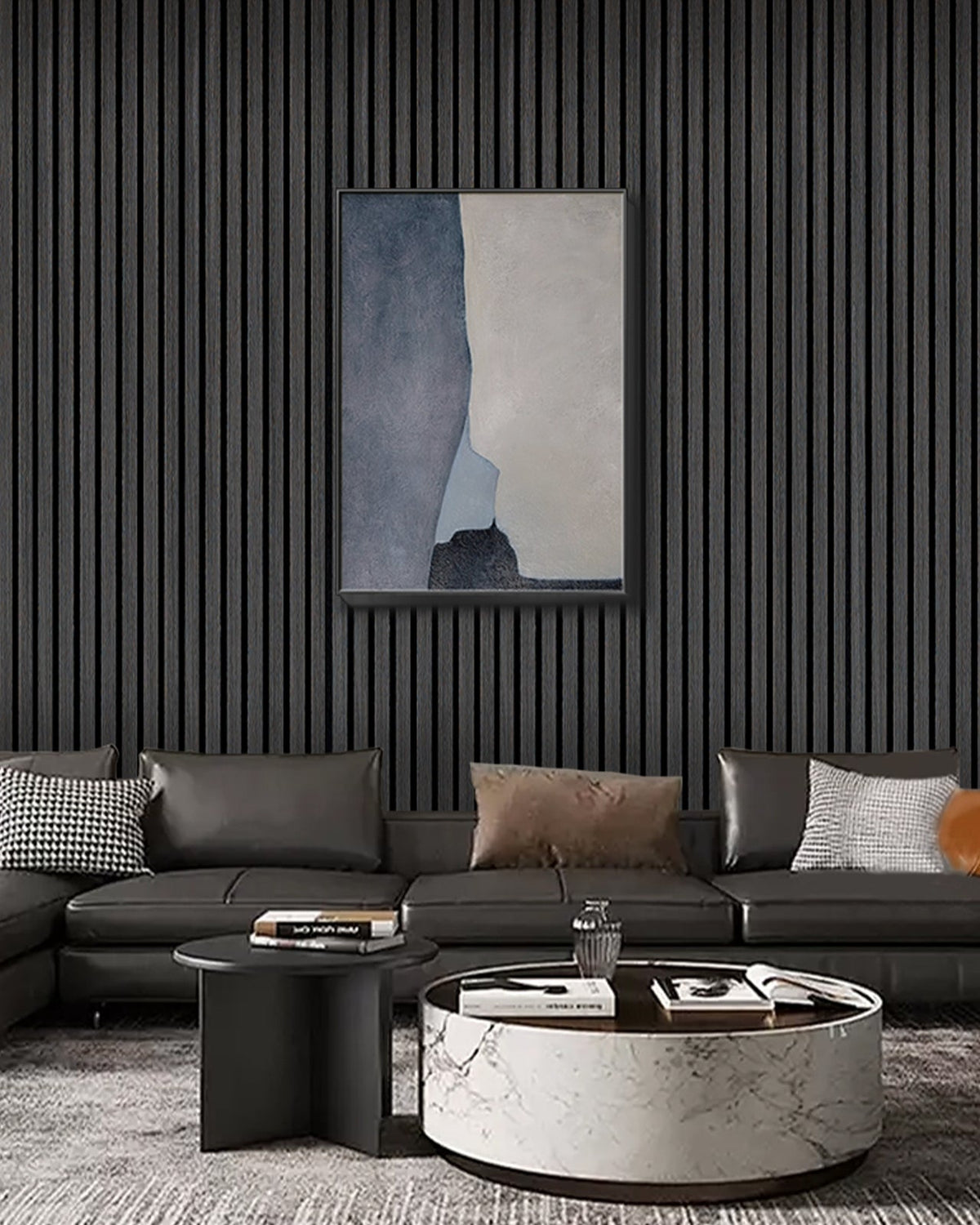 Premium Black Oak Acoustic Slat Wall Panels by Unisoar