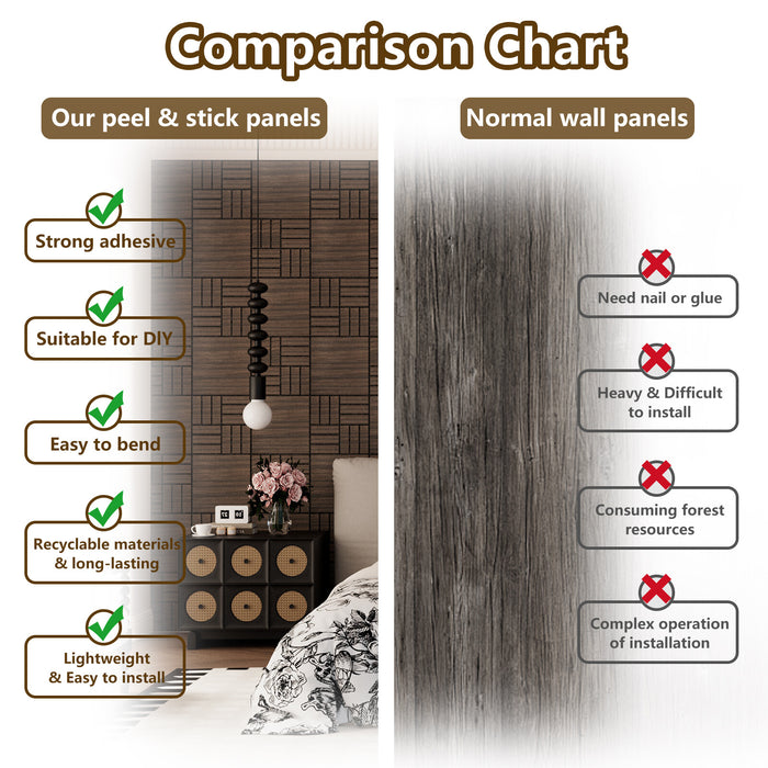 Lightweight Flexible Smoked Wood Veneer Acoustic Basketweave Grid Wall Panels Unisoar